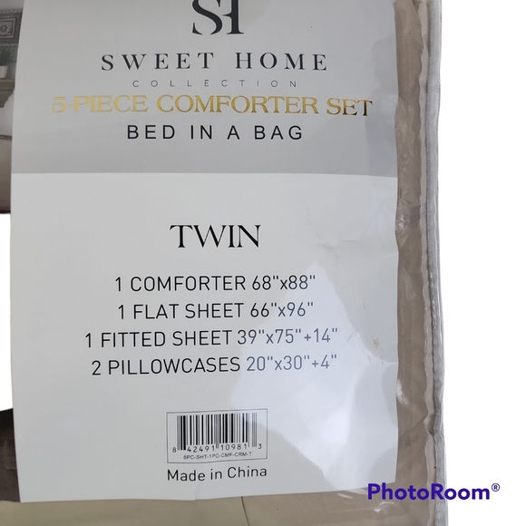 NEW Sweet Home 5 Piece Comforter Set Twin Bed In A Bag Beige/Tan PRICE FIRM - Picture 3 of 5
